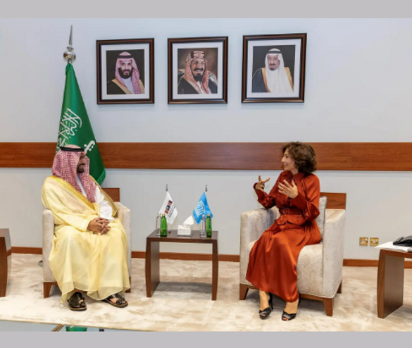 Minister of Culture meets with UNESCO Director-General in Saudi Arabia
