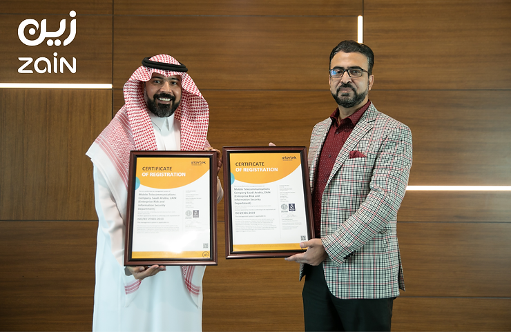 Zain KSA attains ISO certifications for Business Continuity and Information Security