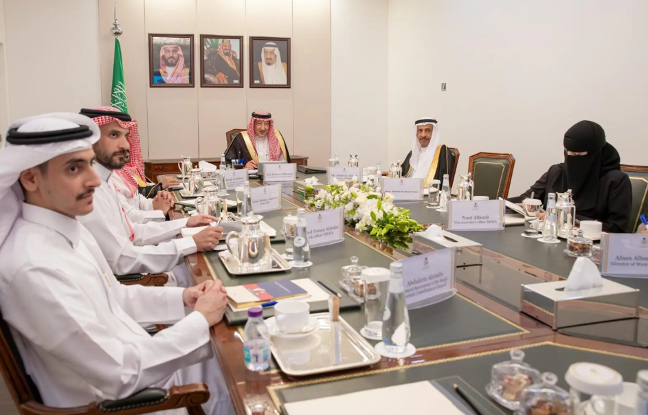 Saudi and Turkish deputy foreign ministers co-chair a joint political and diplomatic committee session.