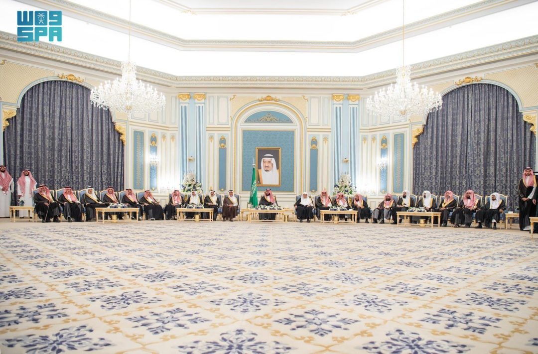 HRH the Crown Prince Receives Princes, Scholars, Ministers, Group of Citizens