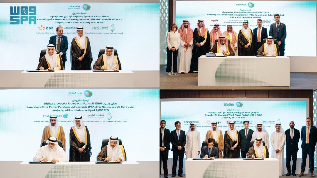 Principal Buyer Awards Five Renewable Energy Projects with a Total Capacity of 4,500 Megawatts, Al-Dawadmi Sets a New Global Record in Wind Energy, and Najran Ranks Second Worldwide in Solar Energy