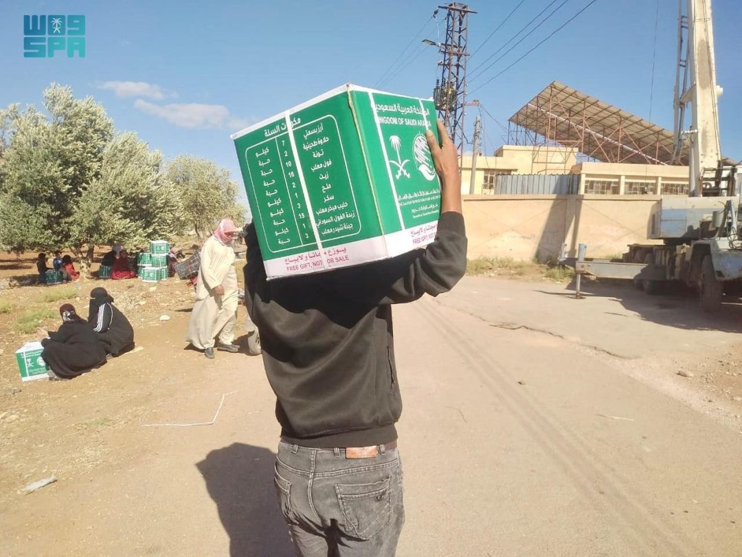 KSrelief Distributes 1,286 Food Baskets to Displaced Families in Syria