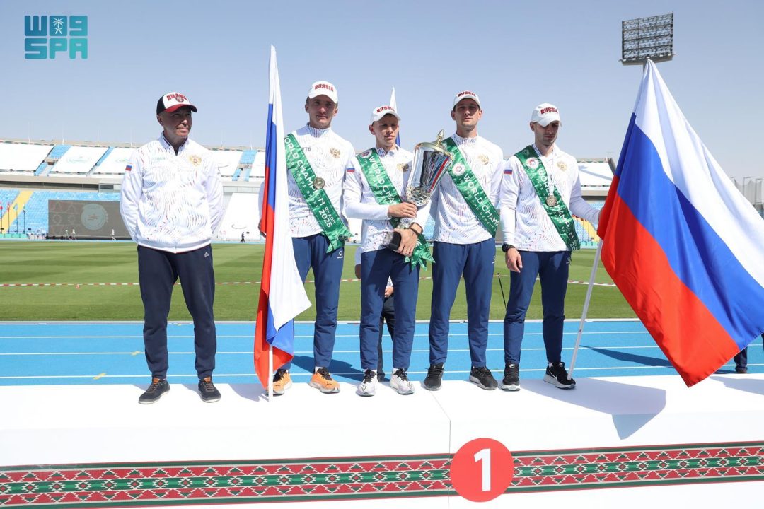 Russia Team Wins First Place in 400-Meter Relay at World Fire and Rescue Championship