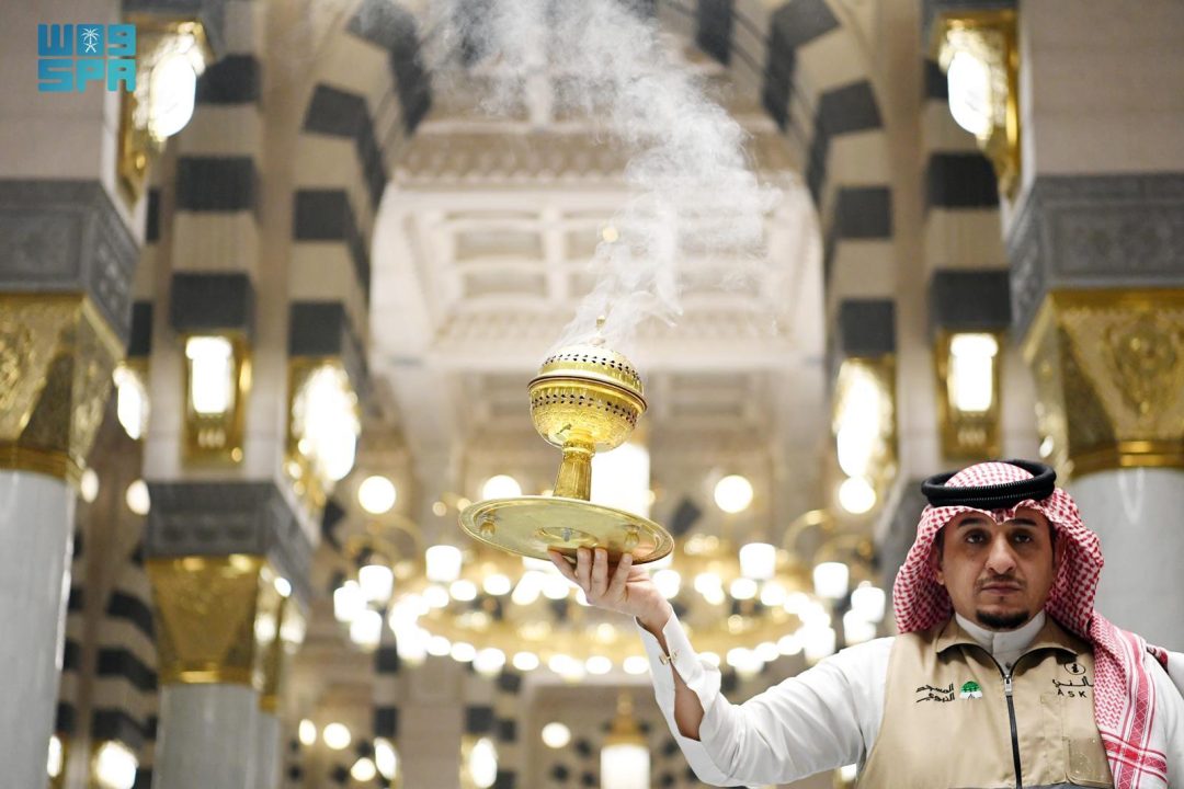 Finest Oud and Perfume Daily Fill Prophet’s Mosque with Fragrance