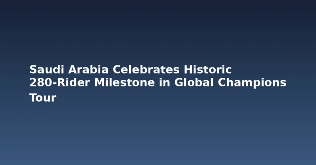 Saudi Arabia Celebrates Historic 280-Rider Milestone in Global Champions Tour