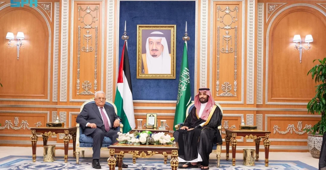 Saudi Crown Prince Meets Palestinian President in Riyadh for Gaza Talks