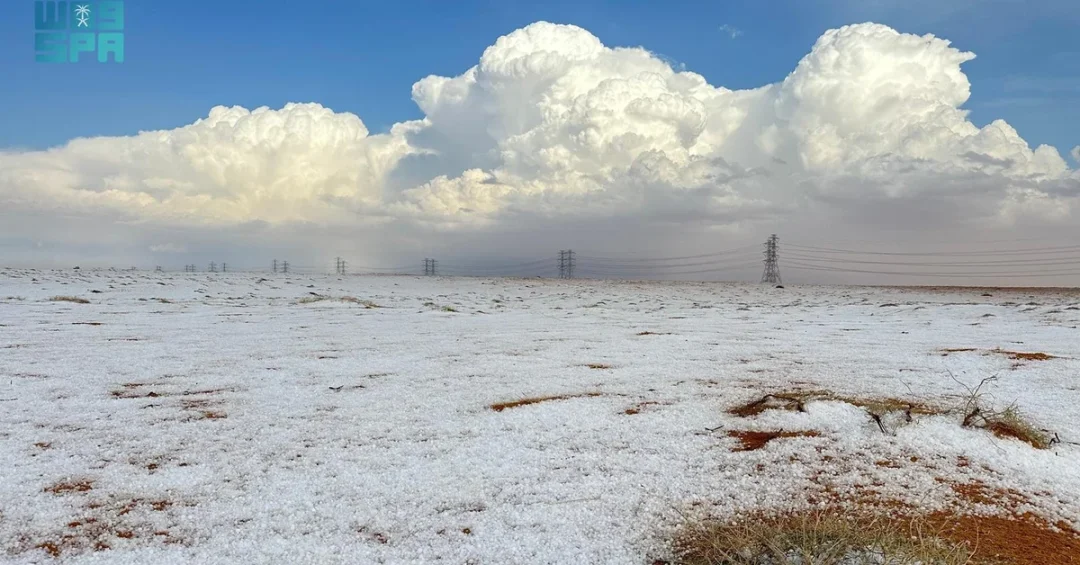 Al-Jouf Region Transformed by Rare Hail and Heavy Rainfall Event