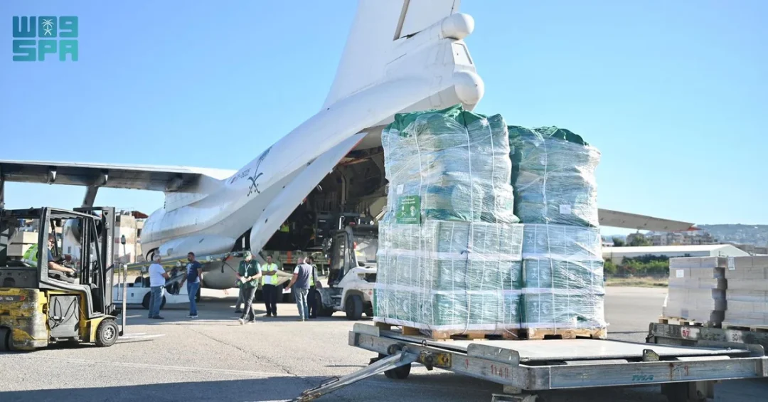 26th Saudi Relief Plane Carrying Food and Medical Aid Lands in Lebanon