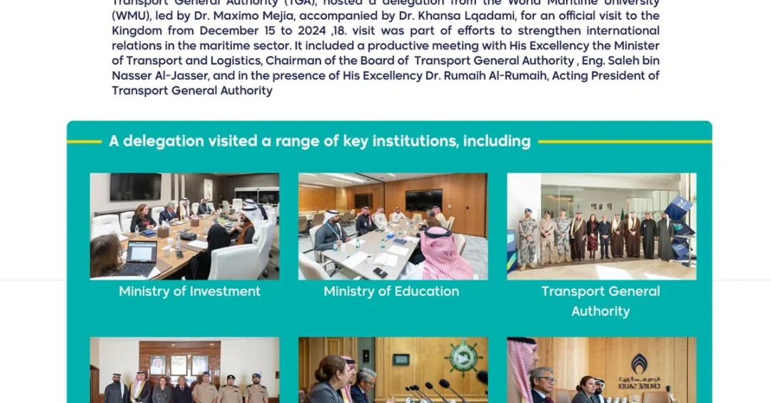 Saudi TGA Hosts WMU Delegation to Boost Maritime Education Cooperation