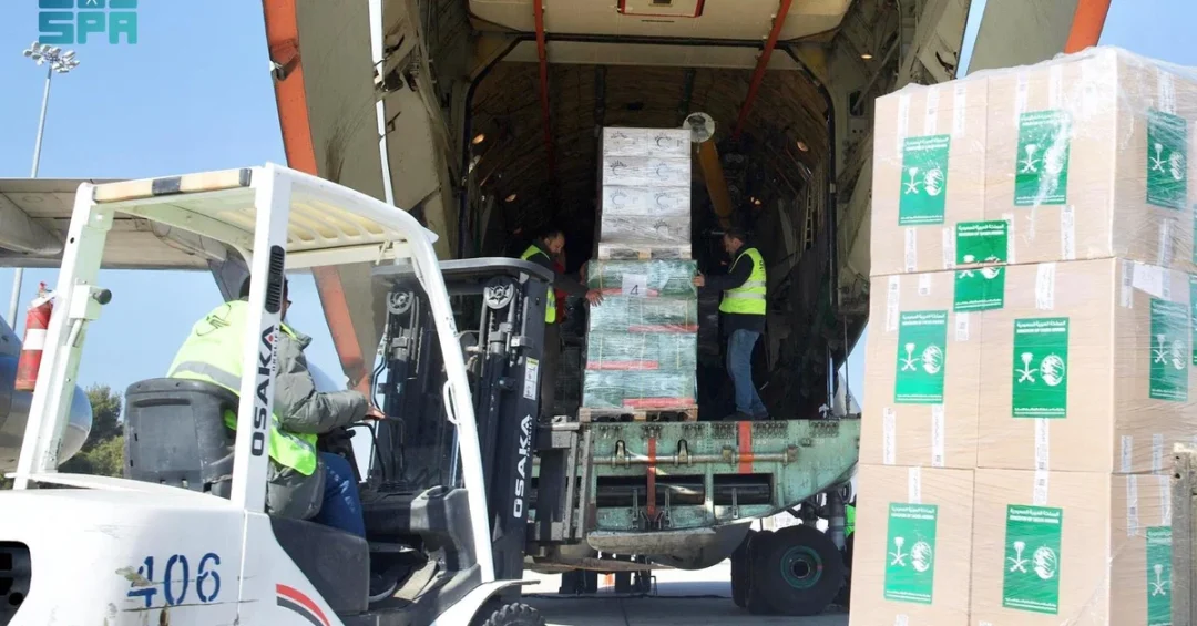 Fifth Saudi KSrelief Airlift Plane Arrives in Syria with Humanitarian Aid