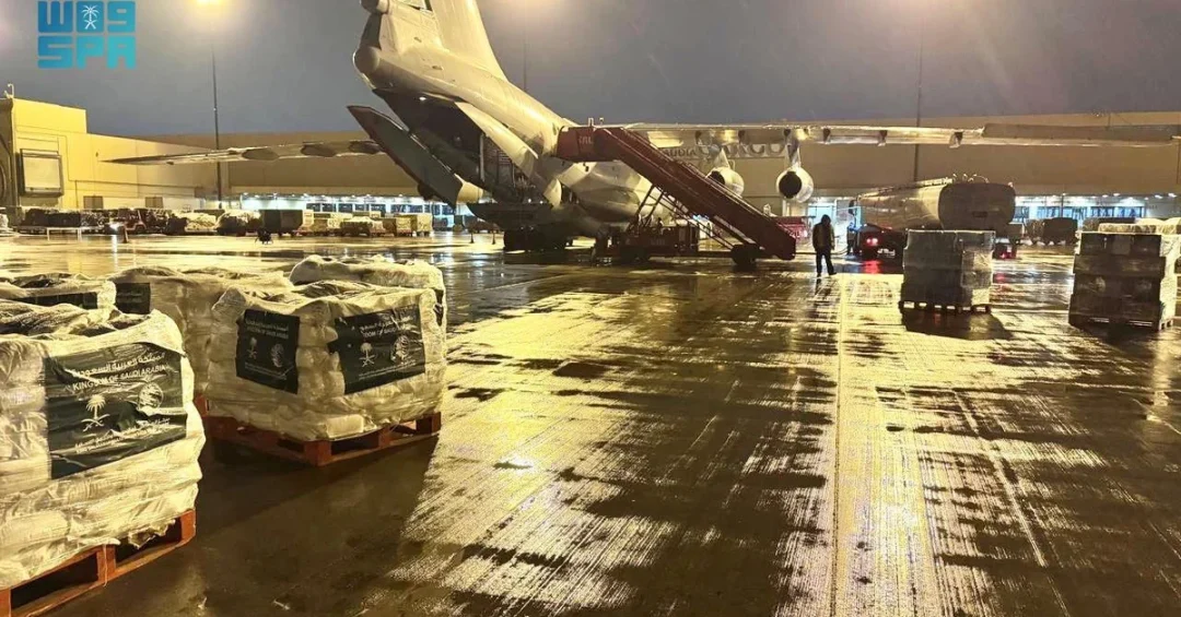 Seventh Saudi Relief Plane Delivers Aid to Syria via KSrelief