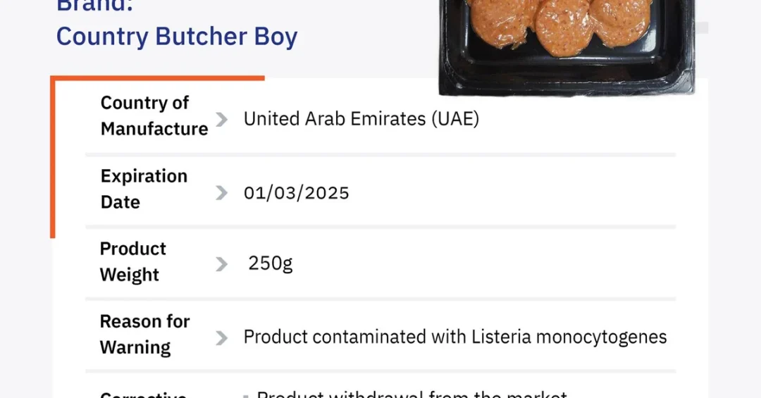 SFDA Warns of Listeria in Country Butcher Boy Pepperoni