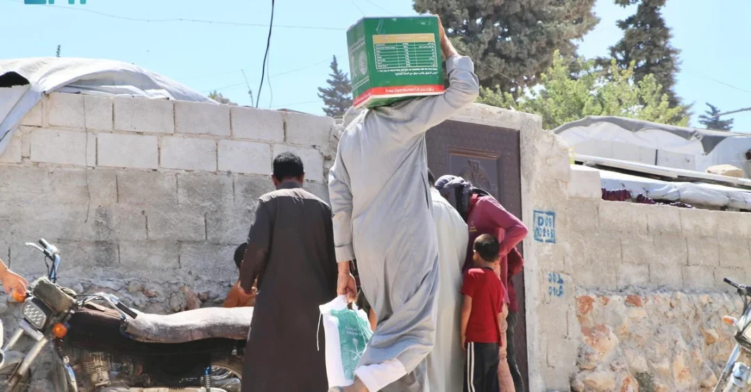 KSrelief Distributes 1,540 Food Baskets and Health Kits in Syria’s Idlib