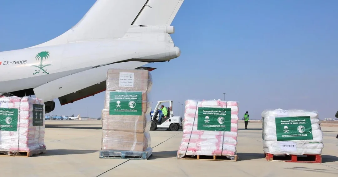 13th Saudi Relief Plane Carrying Food and Medicine Arrives in Syria