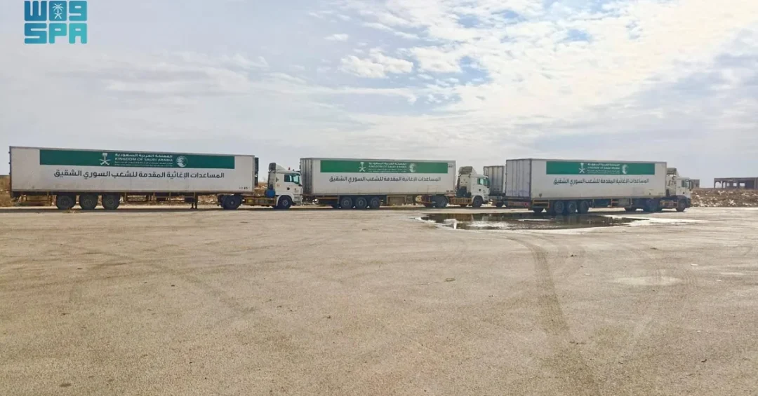 Saudi Arabia Sends 54 Relief Trucks to Syria as Part of Humanitarian Bridge