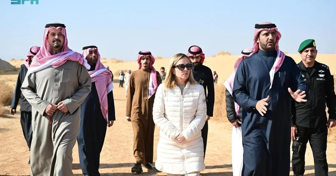 Italian PM Meloni Visits Hegra, Showcasing Saudi Heritage Diplomacy