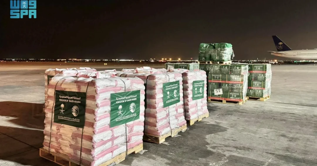 15th Saudi Relief Plane Flies to Syria with Food and Medical Aid