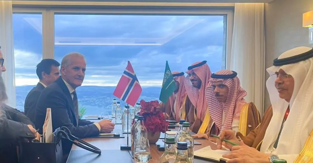Saudi Foreign Minister Meets Norway’s Prime Minister in Switzerland