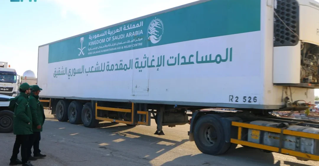 25 New Saudi Relief Trucks Cross Nasib Border to Aid Syria