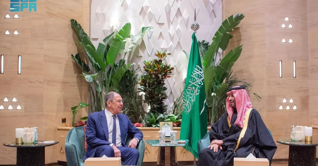 HRH the Crown Prince, Russian Foreign Minister Discuss Regional and International Developments